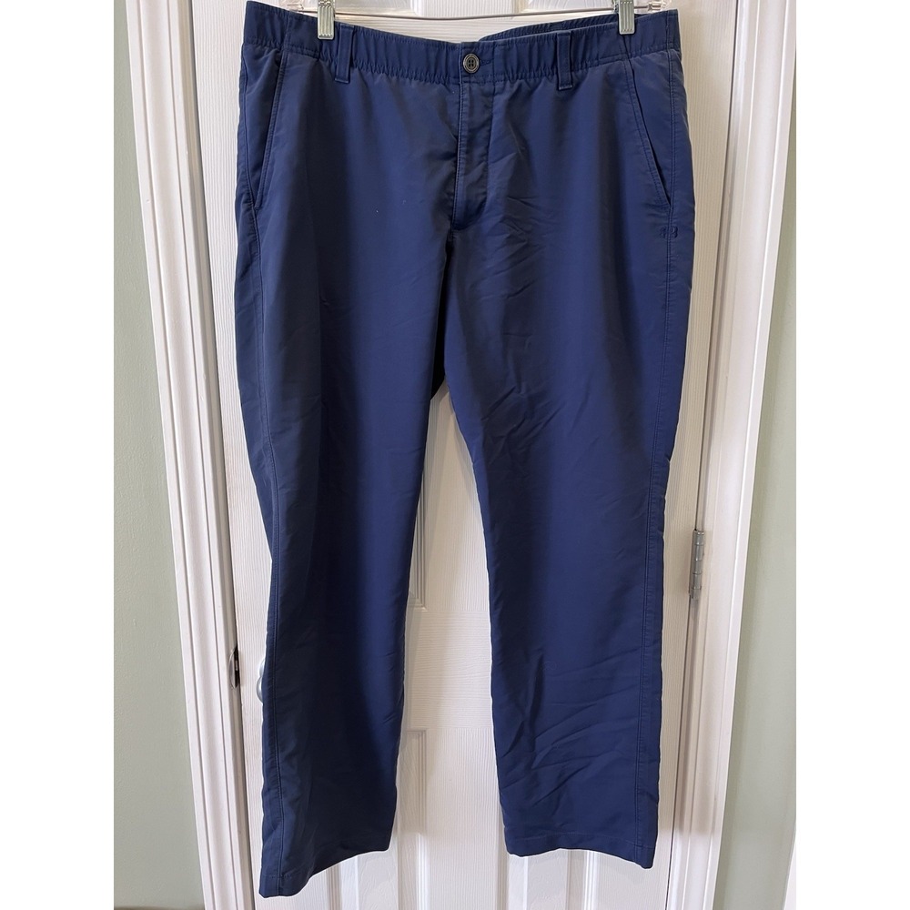Under Armour Men's 40 x 32 1350053 Navy Blue Straight Leg Tech Golf Pants Chino